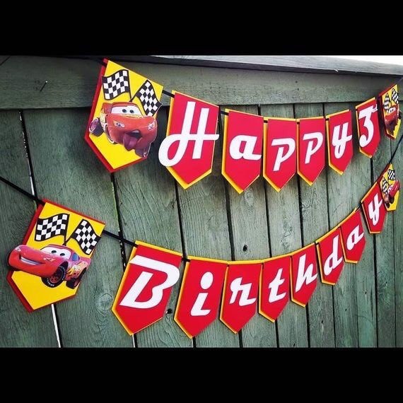 Dây cờ trang trí sinh nhạt Happ birthday mcqueen banner PHG45
