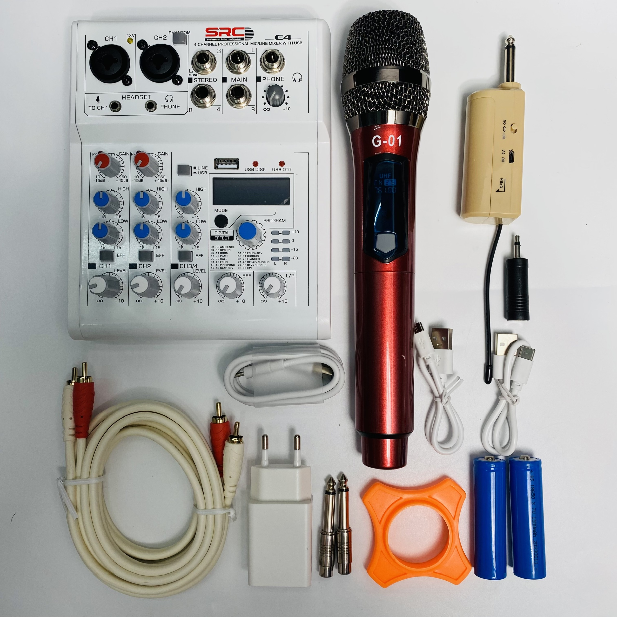 Combo Mixer Thu Âm Livestream Karaoke E4 và Mic G01 Chính Hãng Giá Tốt -  Bảo Hành 12 Tháng Hàng Chính Hãng
