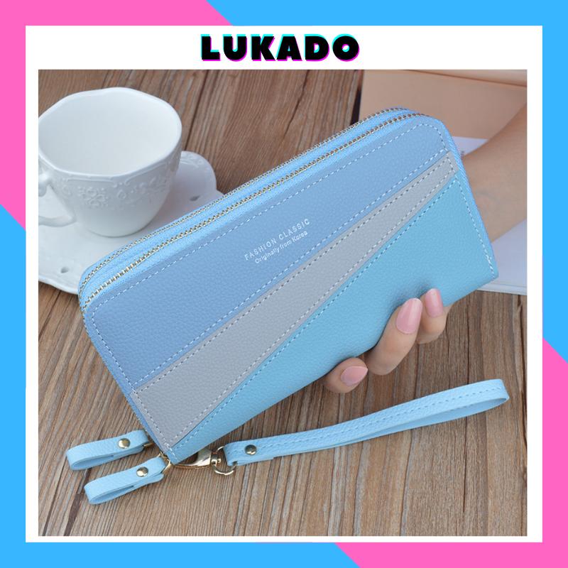 Ví nữ cầm tay dáng dài thời trang Hàn Quốc cao cấp nhiều ngăn đựng tiền dễ thương đẹp giá rẻ LUKADO VDCT52