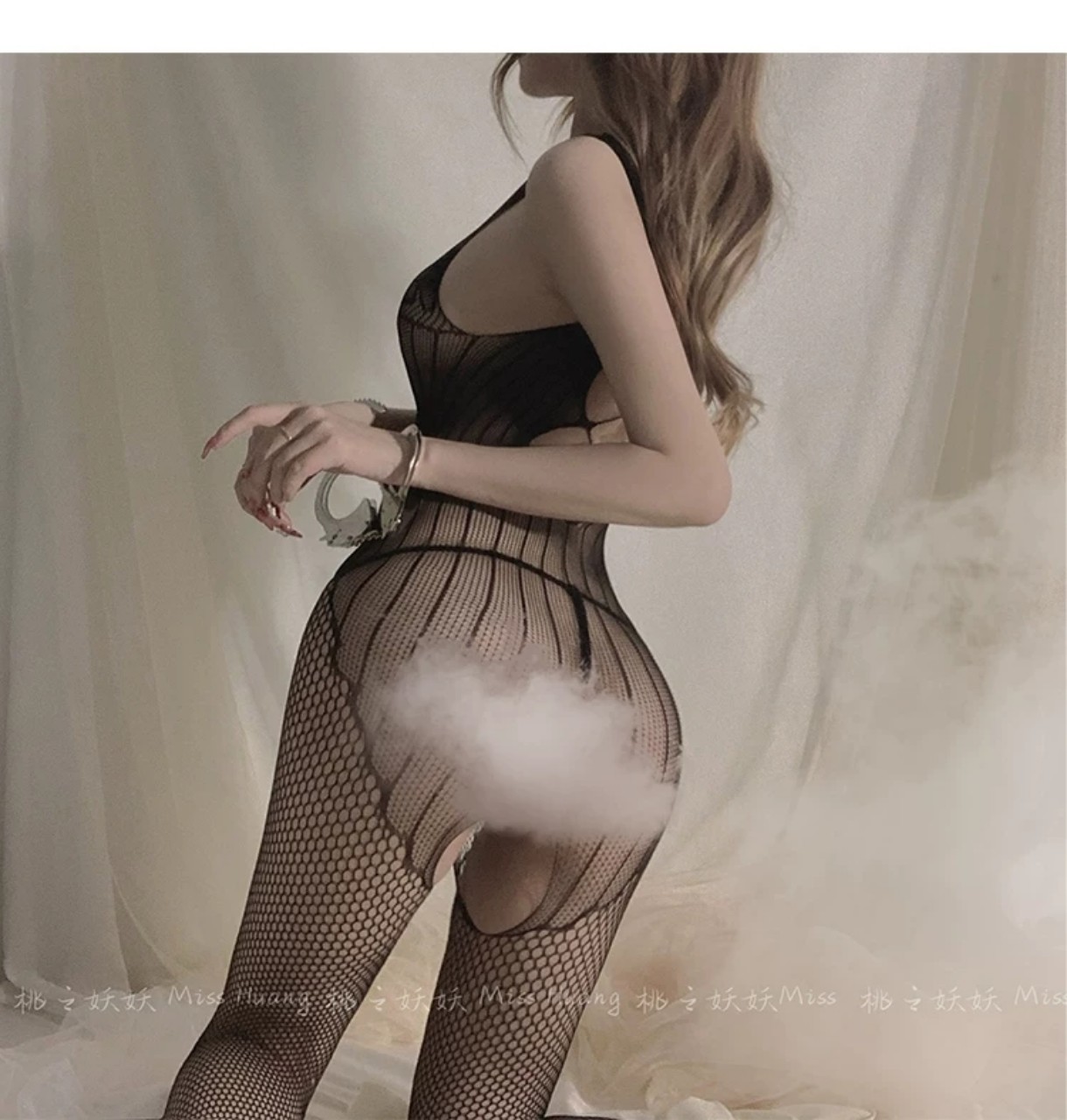 Đồ ngủ nữ Sexy Cosplay bó sát thun lưới Bodystocking khoét lưng
