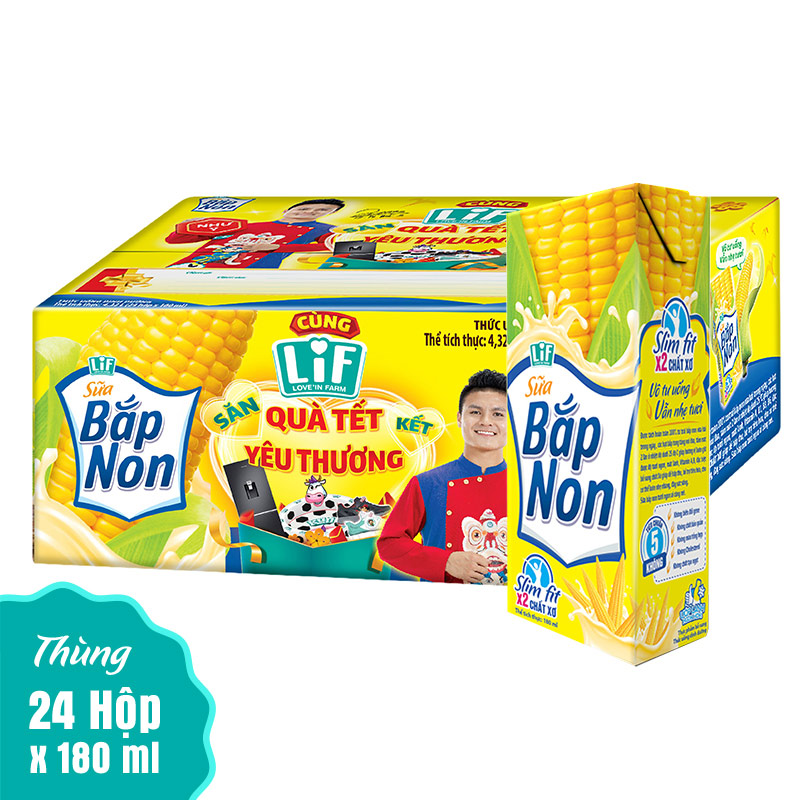 Thùng 24 Hộp Sữa Bắp Non LOF 180ml/hộp