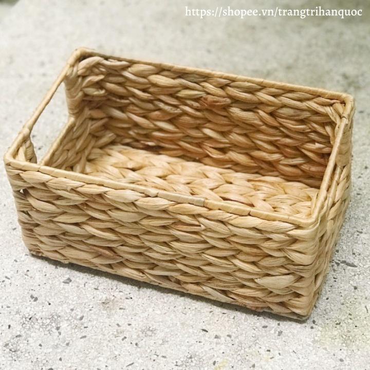 Hộp đựng đồ bằng lục bình đan tay xinh xắn size vừa 40x25x18cm