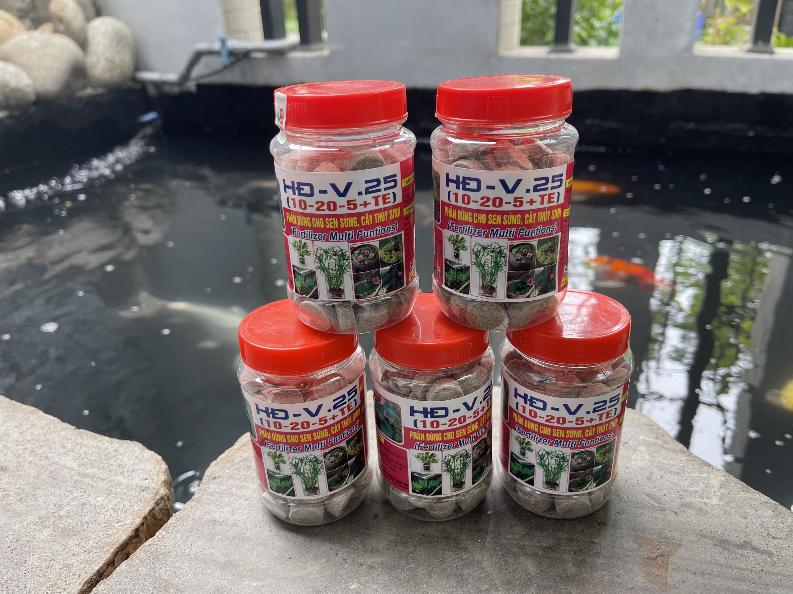 Phân viên nén HĐ V25 hộp 200gram chuyên dùng cho sen,cây thuỷ sinh