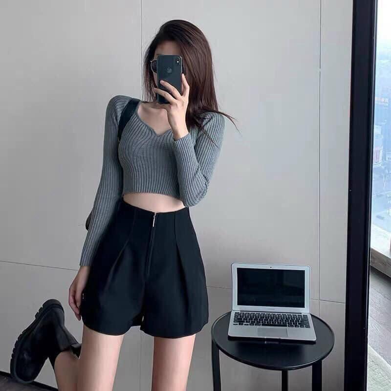 Quần shorts nữ khóa trước kiểu mới