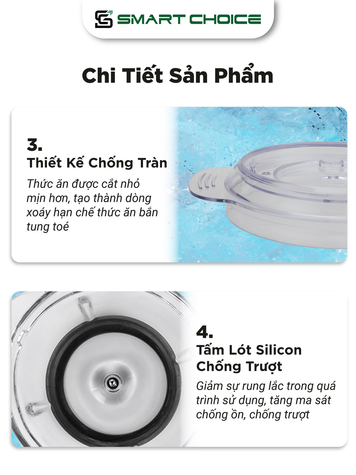 Máy Xay Thịt Đa Năng SmartChoice SCG-XT001 500W 1000ml, Máy Xay Thực Phẩm 4 Lưỡi Dao 2 Cấp Độ Xay Cối Thủy Tinh Hàng Chính Hãng