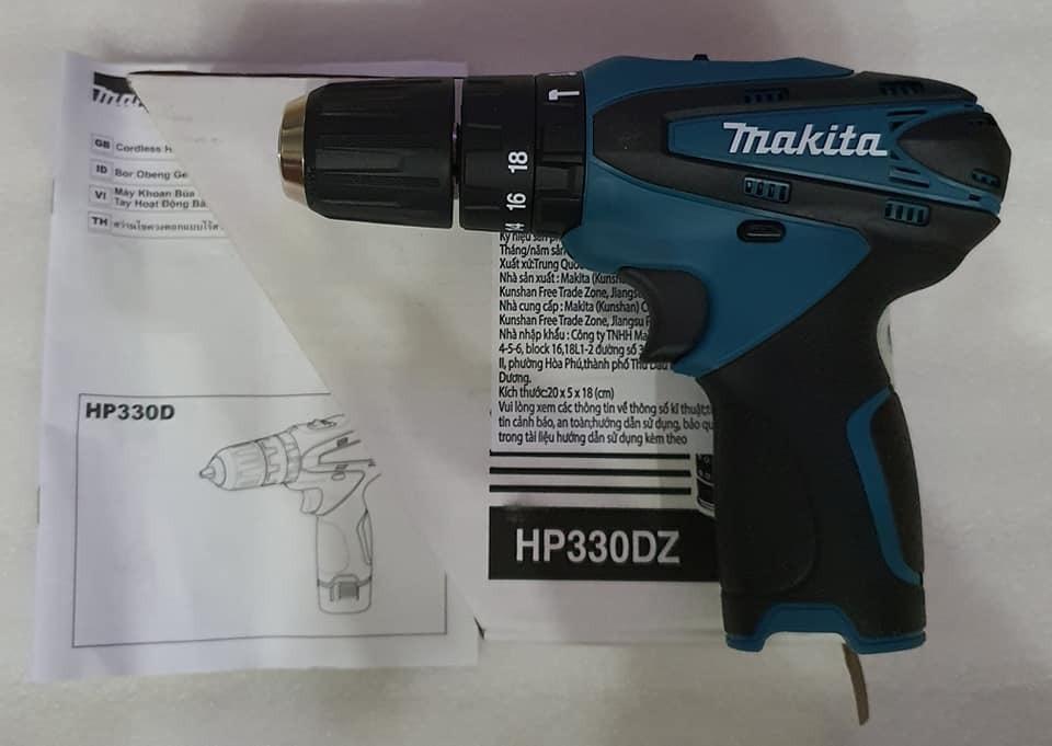MÁY KHOAN BÚA VẶN VÍT DÙNG PIN 12V MAKITA HP330DZ - HÀNG CHÍNH HÃNG