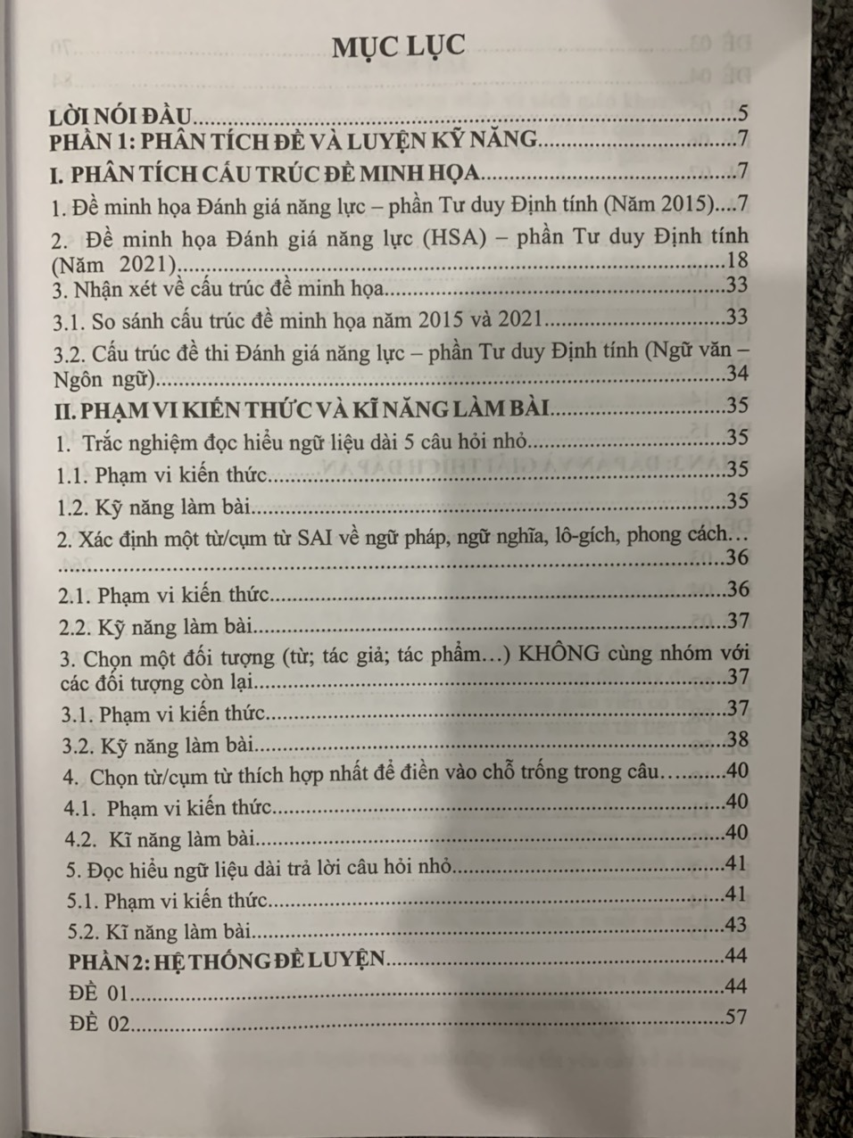 Sách - Hướng dẫn luyện đề Ôn thi đánh giá năng lực - HSA: Tư duy định tính