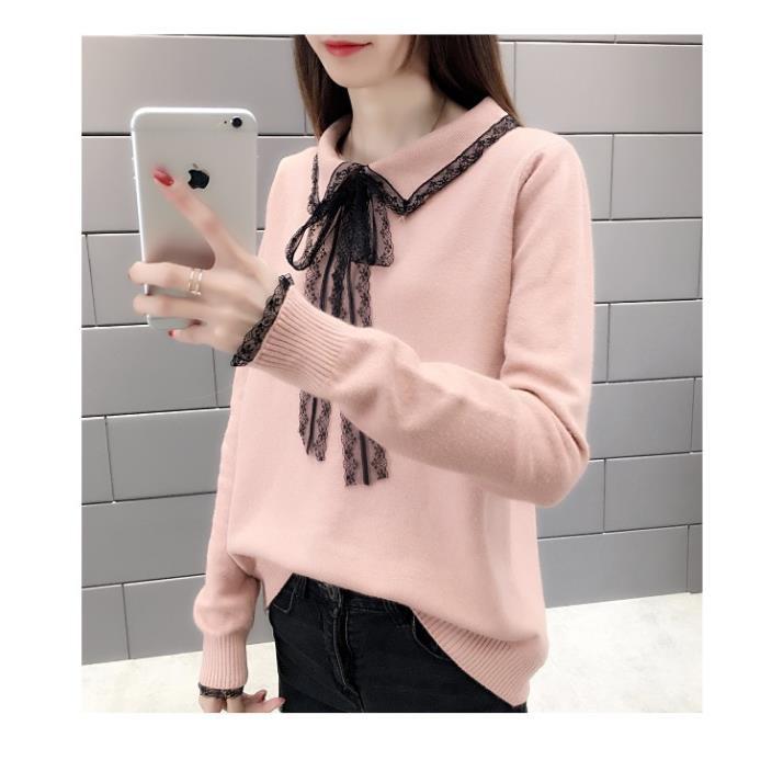 Áo len nữ siêu hot_nơ đen