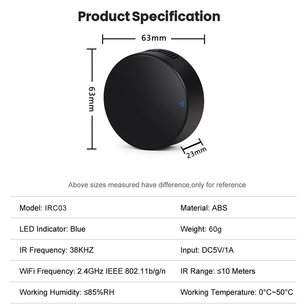 Tuya WiFi IR Universal Remote Controller All-in-One Wireless Controller Infrared Controller Compatible with Alexa Google Home Voice Control