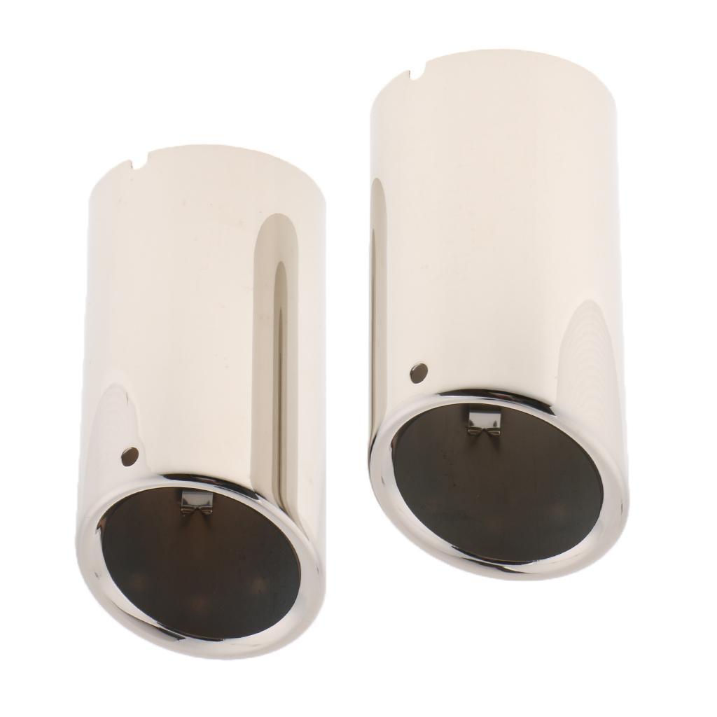 Pair Car Exhaust Muffler Tail Pipe Tip For Volkswagen Golf New Bora Silver