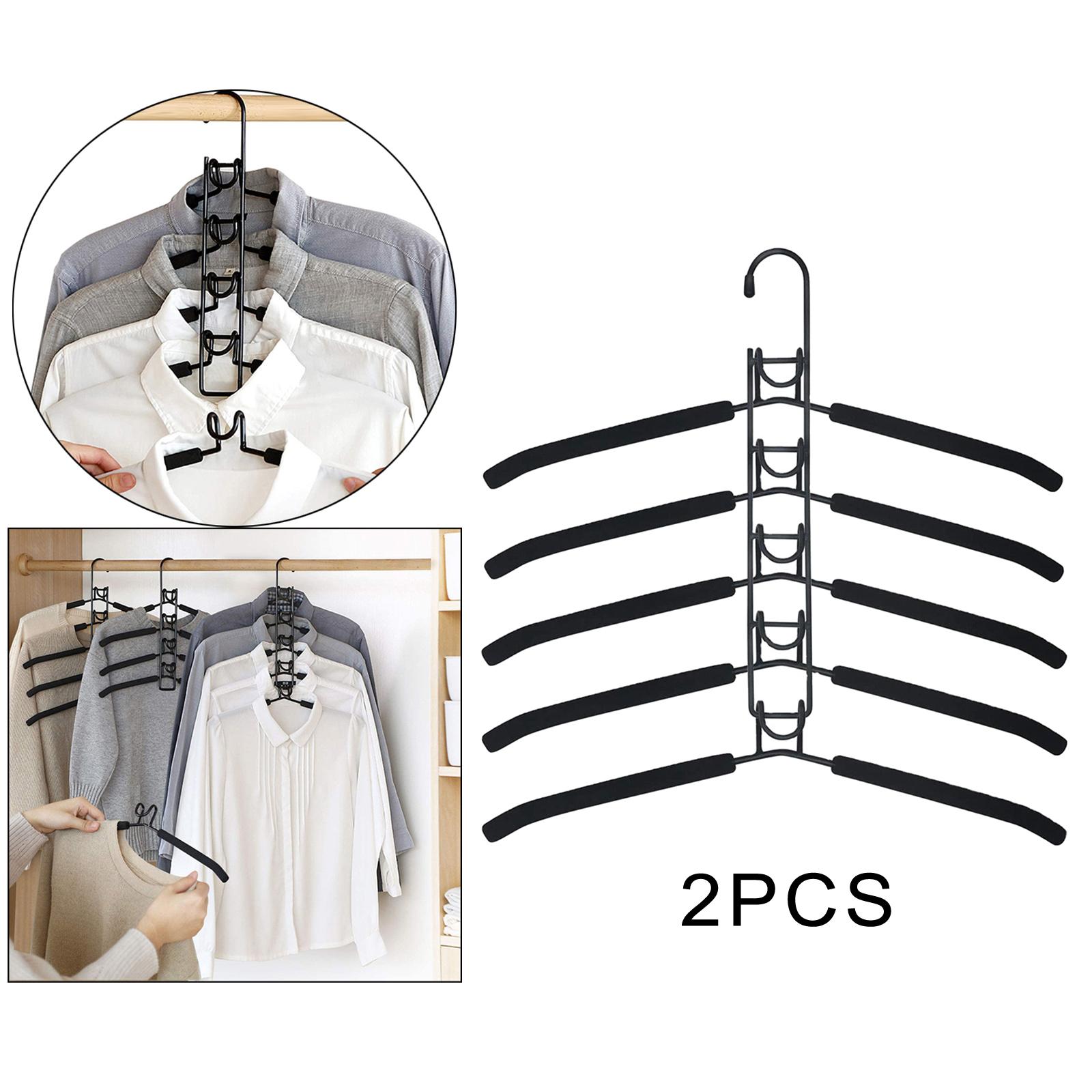 5 in 1 Multi Layer Metal Clothes Hangers Rack for Coat Sweater Skirt Pants, Widely Use