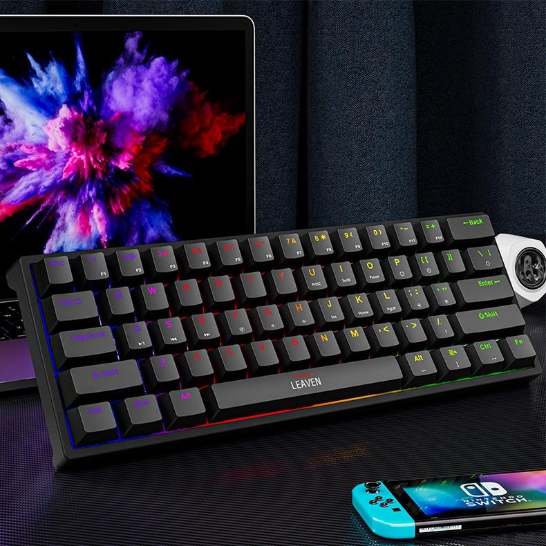 Bàn phím cơ Coputa bàn phím máy tính có dây laptop mini gaming chơi game mini Full LED K620