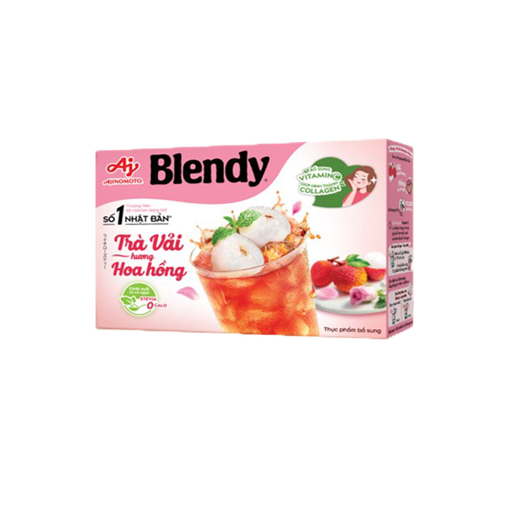 Combo 1 Hộp Trà Đào Hương Cam Sả Blendy® 88g/Hộp và 1 Hộp Trà Vải Hương Hoa Hồng Blendy® 88g/Hộp (1 Hộp 8 Gói)