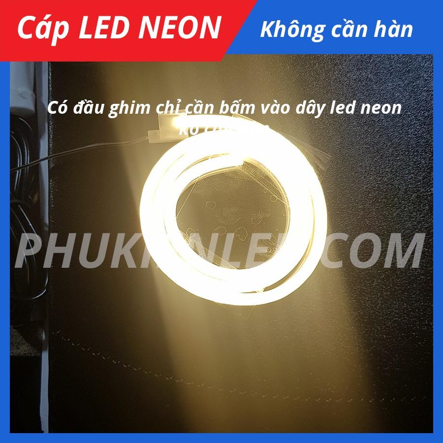 Đầu kết nối Led Neon không cần hàn chỉ cần ghim vô dây led neon