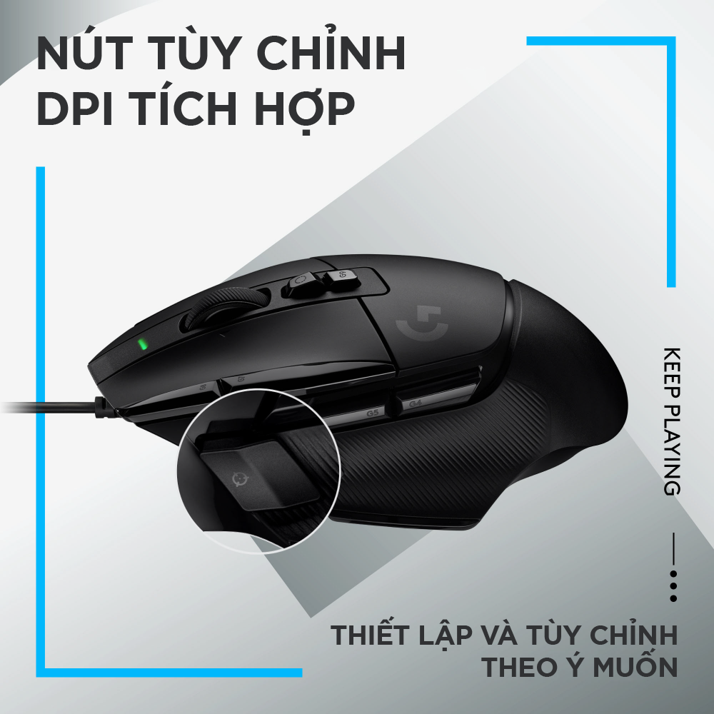 Chuột game có dây Logitech G502 X  – switch LIGHTFORCE hybrid, Cảm biến Hero 25K, 13 nút macro, tương thích Windows/Mac OS - Hàng chính hãng