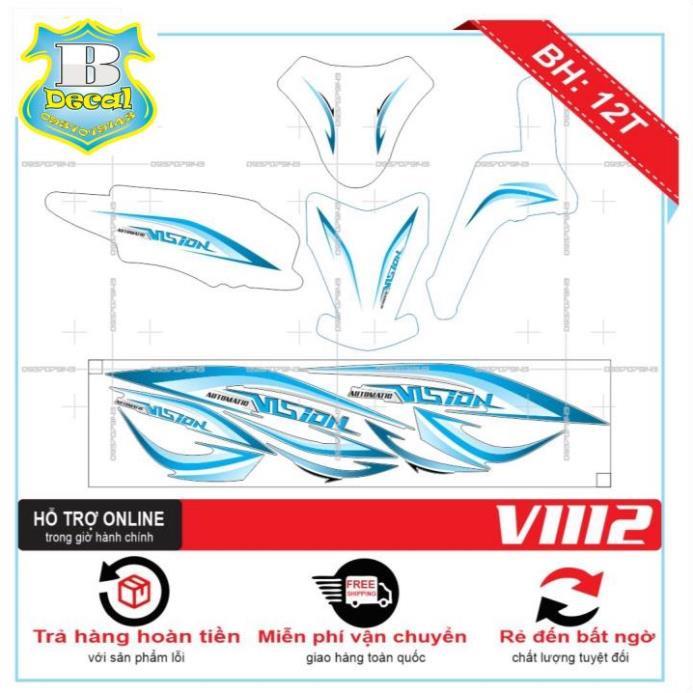 TEM XE VISION 2014 CHỈ XANH DÁN XE TRẮNG