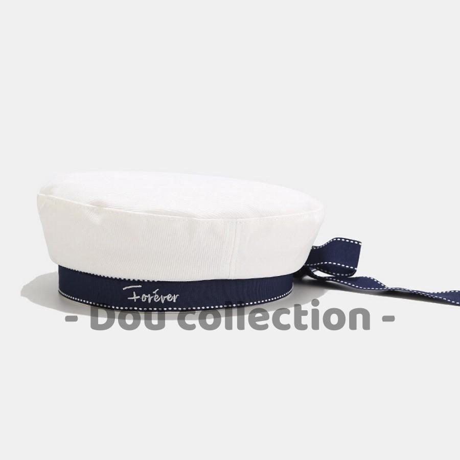 Mũ Nón Thủy Thủ Beret Nồi Cao Cấp Thời Trang Xuân Thu Phối Ruy Băng Nơ Phong Cách Hàn Quốc - Mã NV020