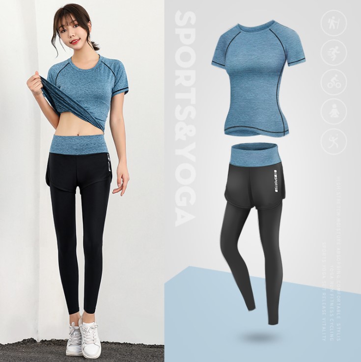 Bộ đồ tập gym, yoga, aerobic nữ 2 món áo thun quần thể thao, quần áo thể thao nữ
