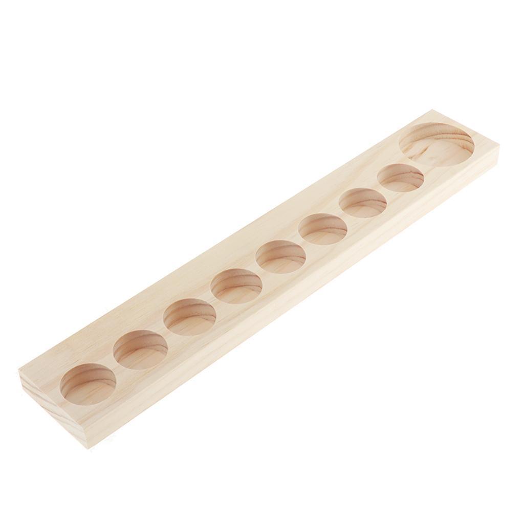 9 Grids Wood Essential Oil Displaying Storage Organizer Rack Holder Tray