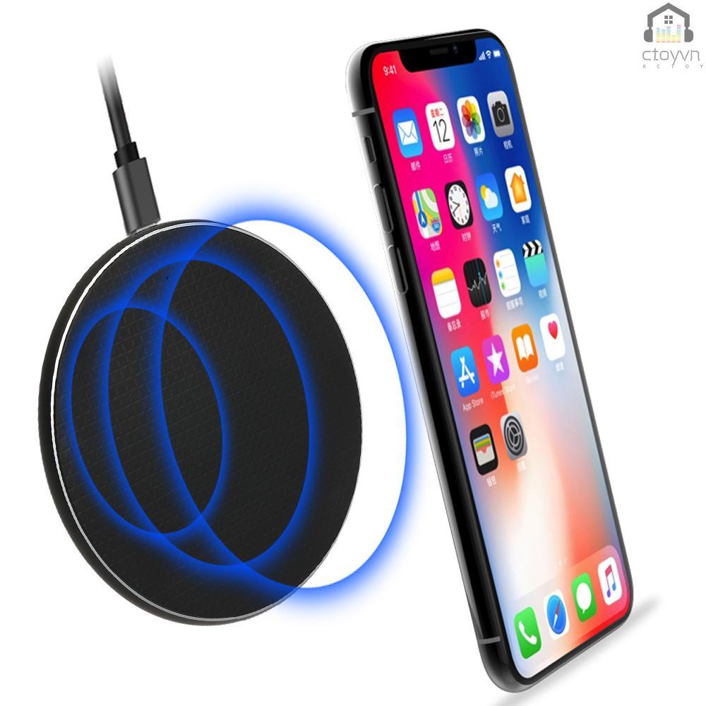 Đế sạc nhanh không dây Qi S110 QC3.0 10W cho iPhone X XR XS Max 8 Plus S9 S8