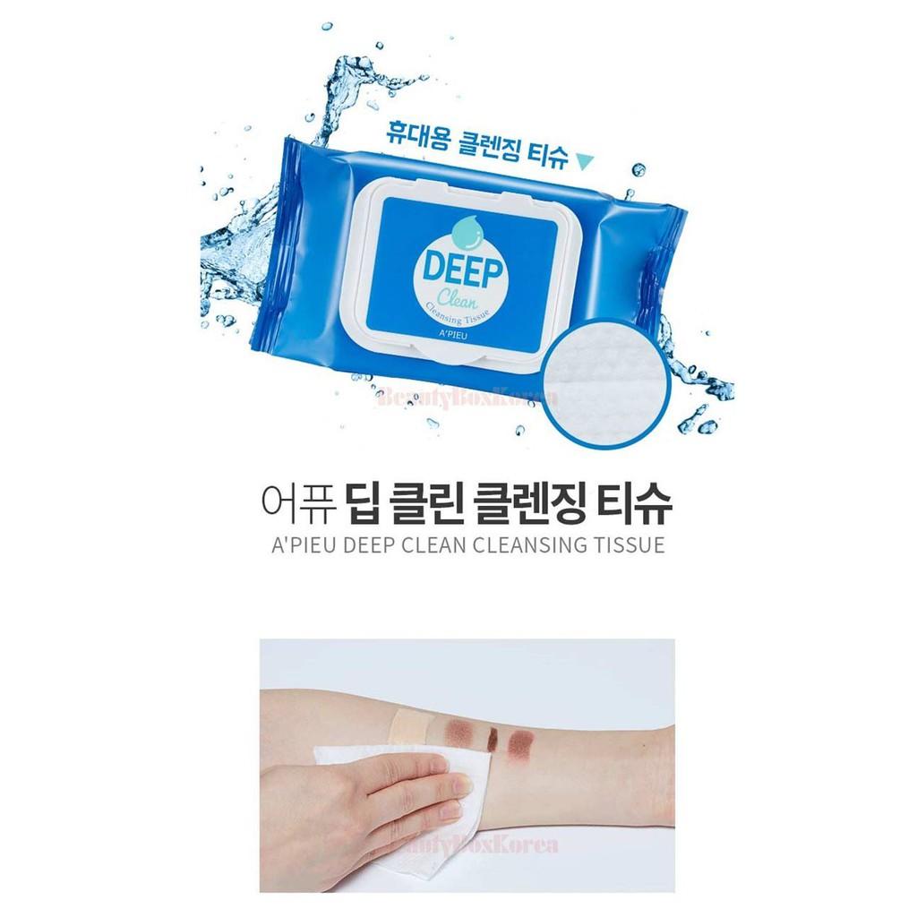 Khăn Giấy Tẩy Trang Mắt Môi A'Pieu Deep Clean Lip&amp;Eye Remover Pad 30sheets/45g