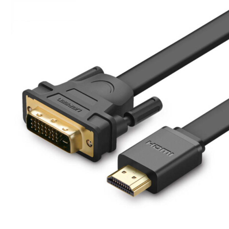 Dây cáp chuyển đổi HDMI sang DVI-D 24+1 dây dạng dẹt dài 12M UGREEN HD106 30141 - Hàng chính hãng