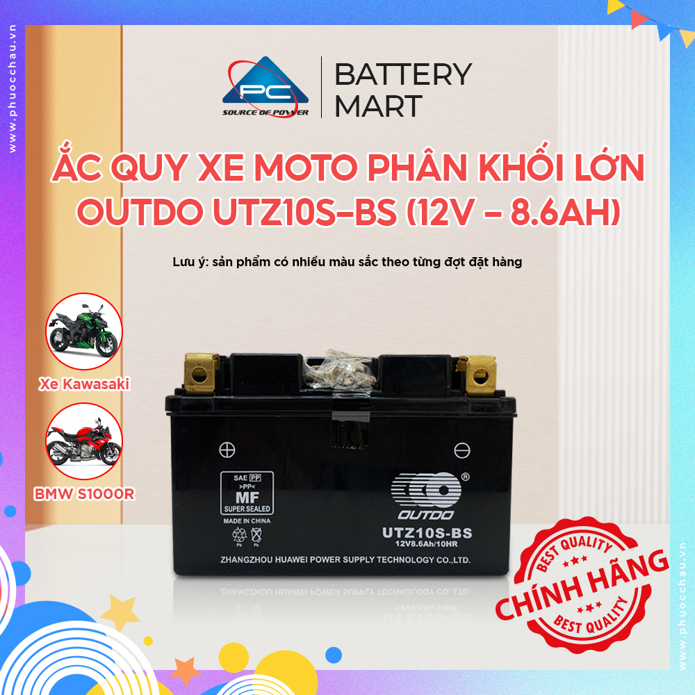 Ắc Quy Xe Moto Phân Khối Lớn OUTDO UTZ10S 12V - 8.6AH