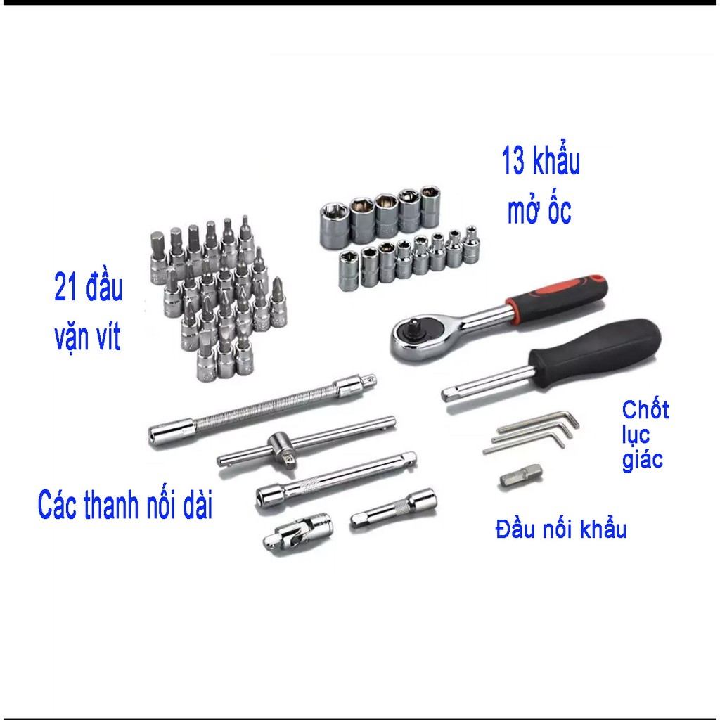 Bộ Dụng Cụ Sửa Chữa 46 Món, Bộ Dụng Cụ Đa Năng Nhiều Phụ Kiện, Dụng Cụ Mở Bulong Ốc Vít