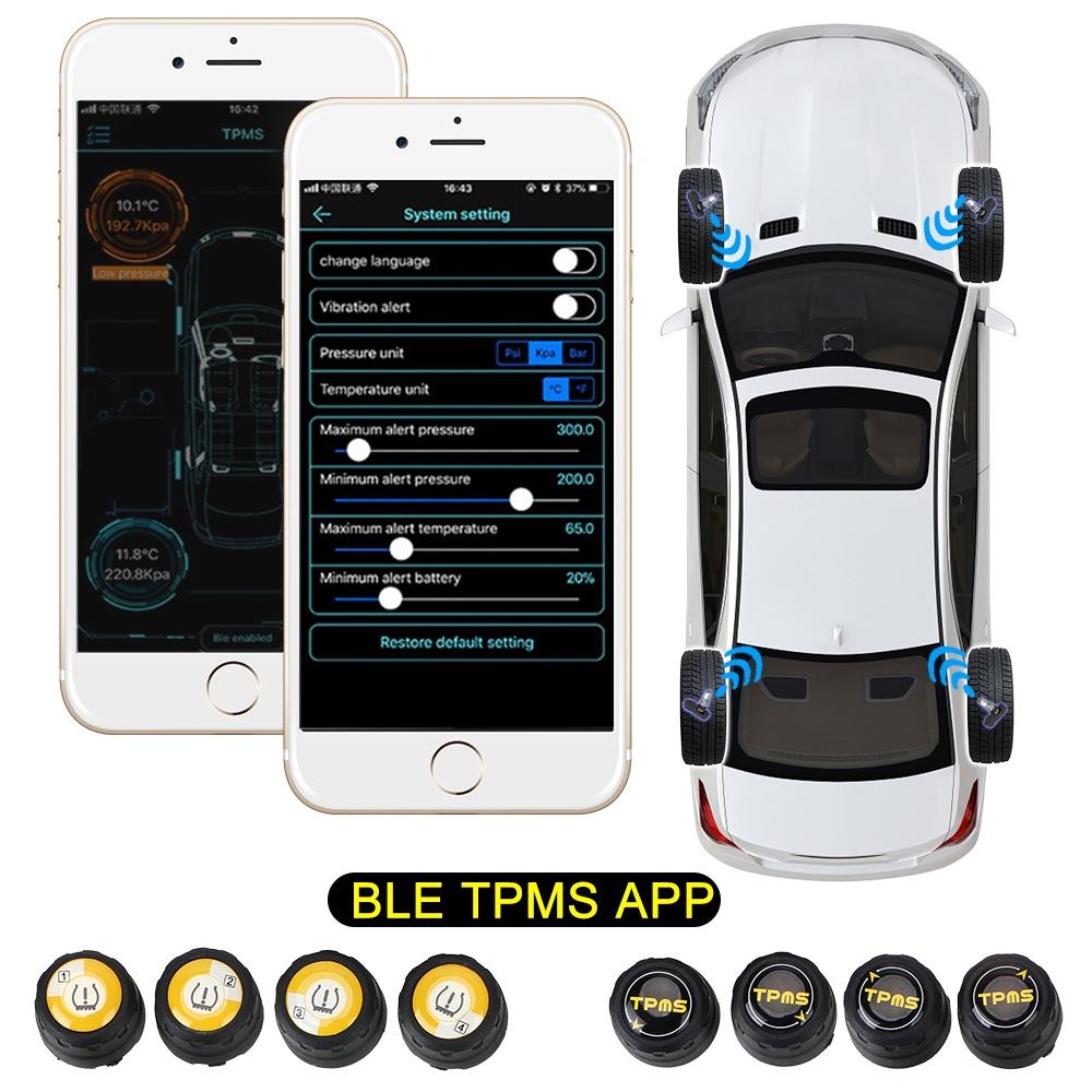 Cảm biến áp suất lốp xe hơi Bluetooth 4.0 chống nước cho Android iOS