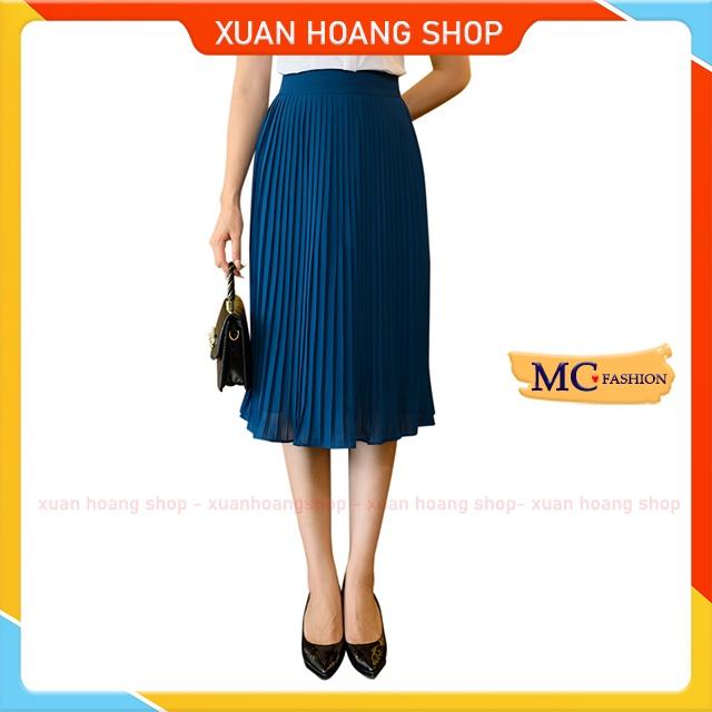 Chân Váy Xếp Ly Công Sở Đen, Xanh Mc Fashion Dáng Dài Cv0561