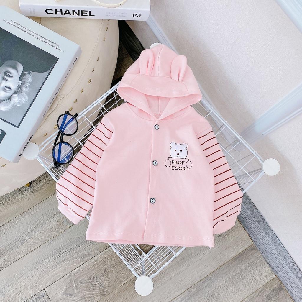 Áo khoác có mũ chất nỉ cotton cho bé