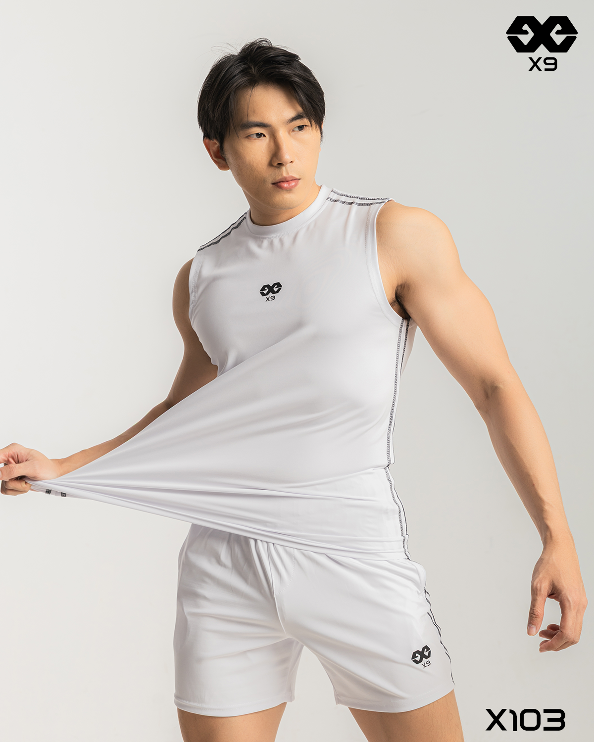 Áo Ba Lỗ Thể Thao 2 Sọc Nam Mẫu Tanktop Tập Gym Chạy Bộ Cầu Lông - X103 - X9 Sportswear