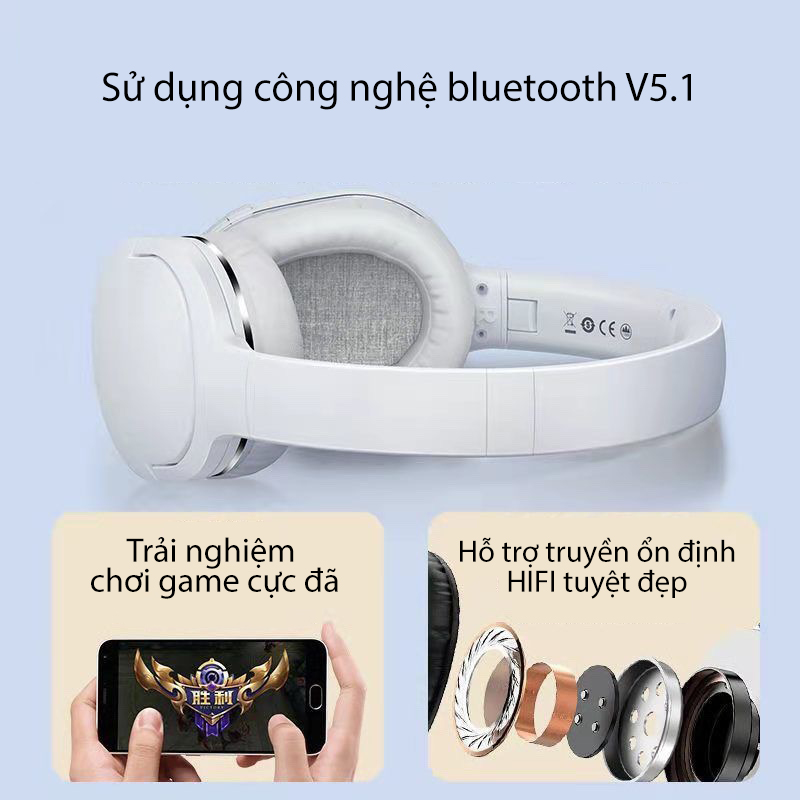 Tai Nghe Chụp Tai HiFi Không Dây, chất lượng âm thanh tuyệt vời- D1509