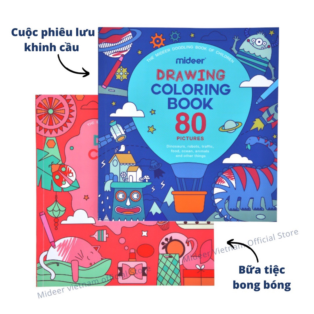 Đồ chơi thủ công 80 bức tranh tô màu cho bé Mideer Drawing Coloring, đồ chơi sáng tạo cho bé 2,3,4,5,6 tuổi