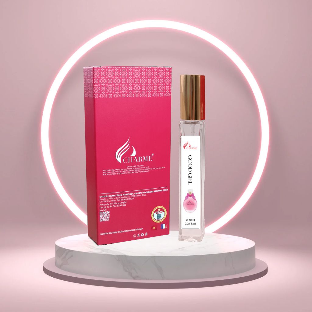 Nước hoa nữ cao cấp Charme Good Girl 10ml chai Test mini đem đến cảm giác ly kỳ, huyền bí khiến mọi người khám phá