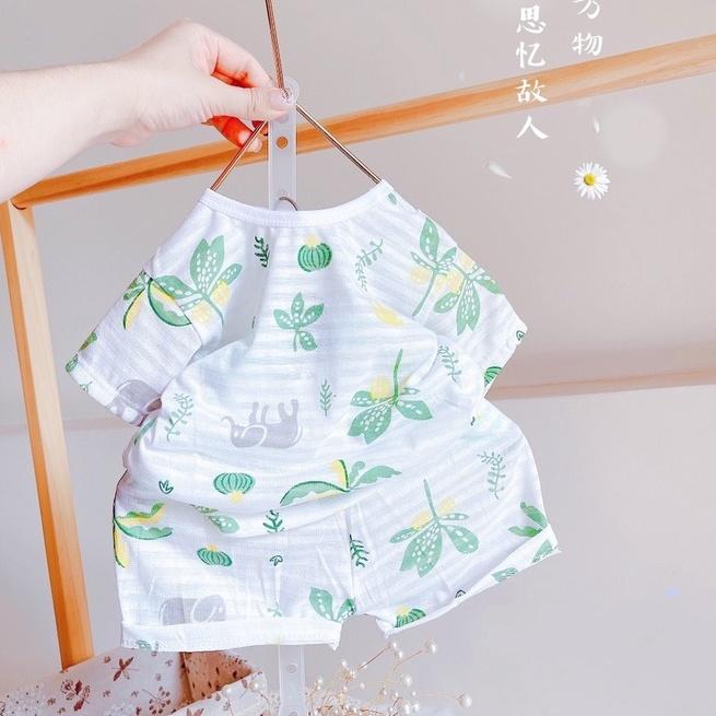 Bộ Cộc Tay Cotton Sợi Tre Loại Mềm Mịn Cho Bé 7-11kg (QATE004)