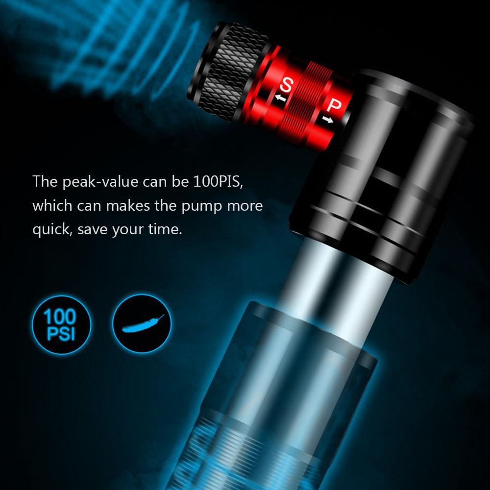 Máy bơm hơi mini cầm tay bằng kim loại cao cấp cho xe đạp, bóng rỗ, bóng đá