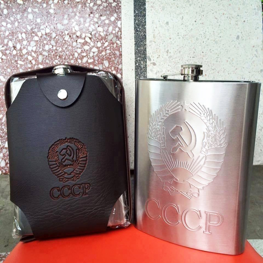 Bình Rượu INOX CCCP Dập Nổi 1,5L - Tặng Kèm Phễu INOX