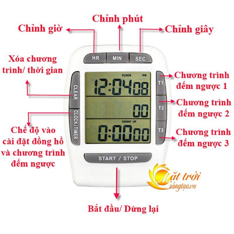 Đồng hồ bấm giờ đếm ngược điện tử 3in1 PS-370