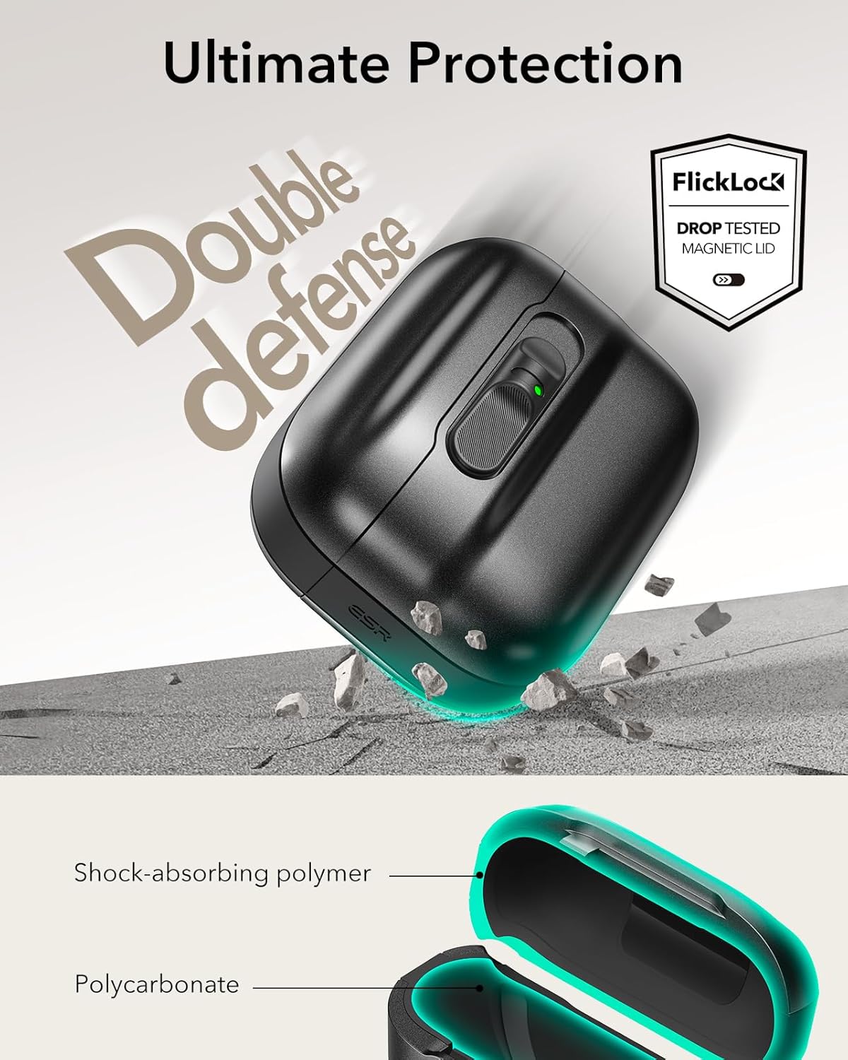Bao Case ESR Pulse FlickLock Magnetic Case cho AirPods Pro 3 - Hàng Chính Hãng