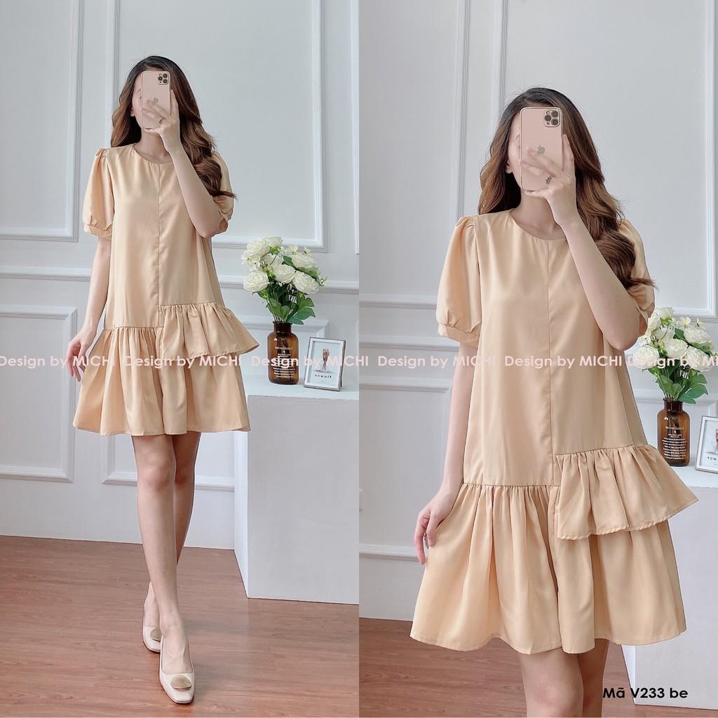 Váy suông đuôi cá đầm xuông rộng, đầm dáng suông váy bầu rộng freesize, mã V223 - Michi House