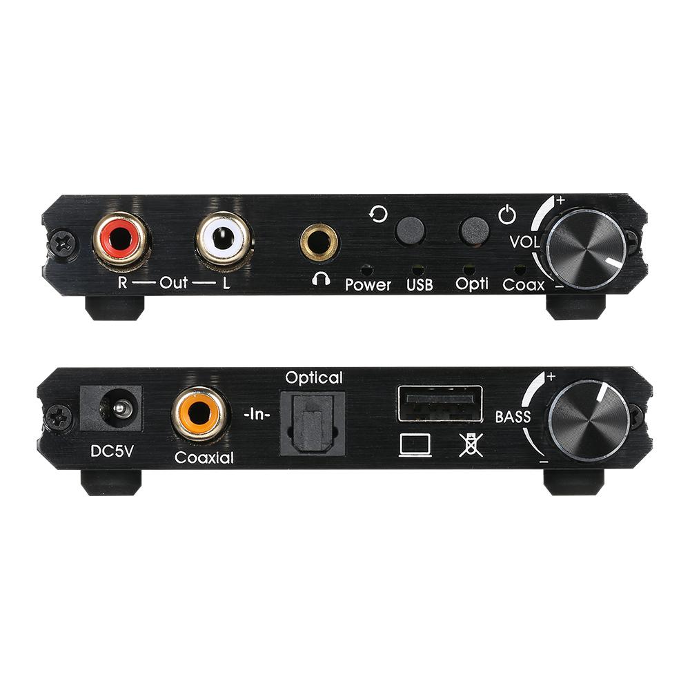 DAC Audio Converter Digital to Analog Audio Converter Support USB Sound Card 192KHz Sampling Rate with Volume Adjustment