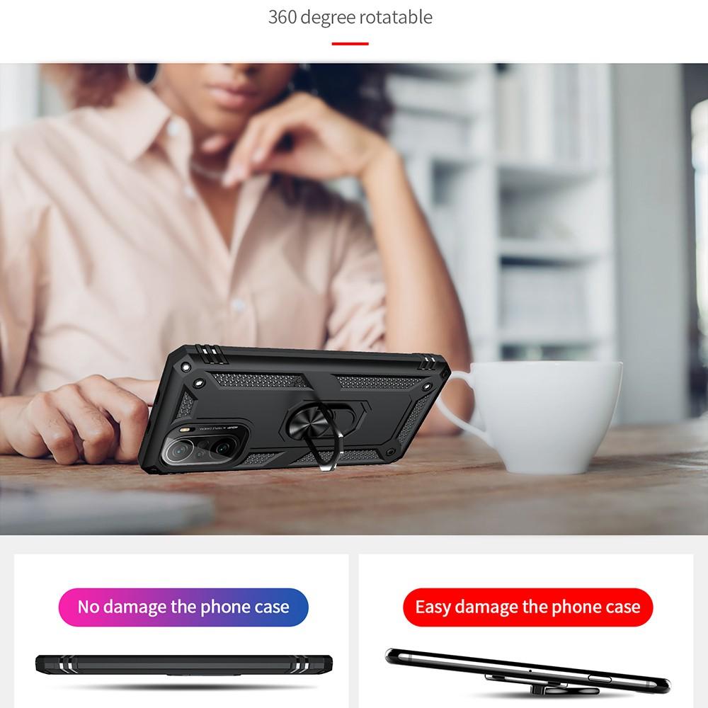 Ốp lưng cho Xiaomi Redmi K40 Pro Mi 11i Poco F3 chống sốc 2 lớp kèm nhẫn iring làm giá đỡ