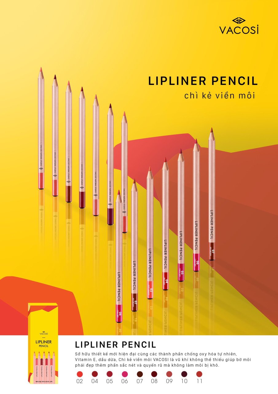 Chì Kẻ Viền Môi Vacosi Natural Studio Lipliner Pencil