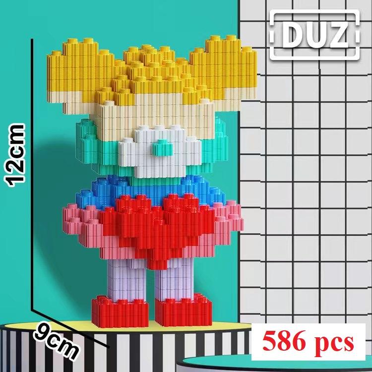 Đồ chơi mô hình lắp ráp Gấu bạo lực Bearbrick 3D size 12cm lắp ráp xếp hình bear brick mini 3D dễ thương