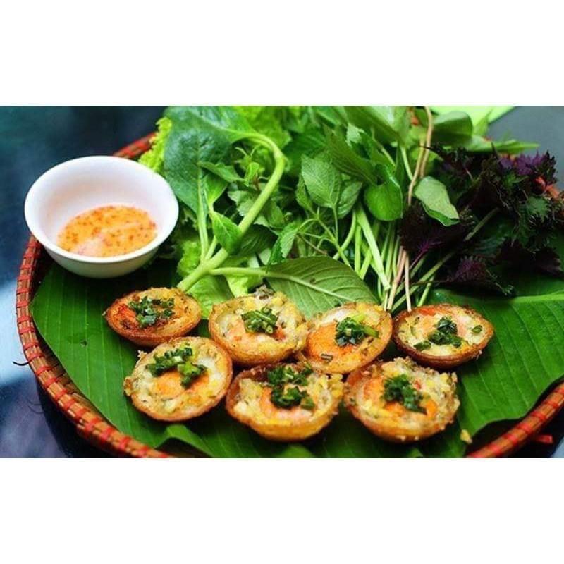 Khuôn đổ bánh khọt 8 lỗ chống dính kèm nắp đậy bằng nhôm - Khuôn bánh khọt , bánh căn đa năng dùng được nhiều loại bếp
