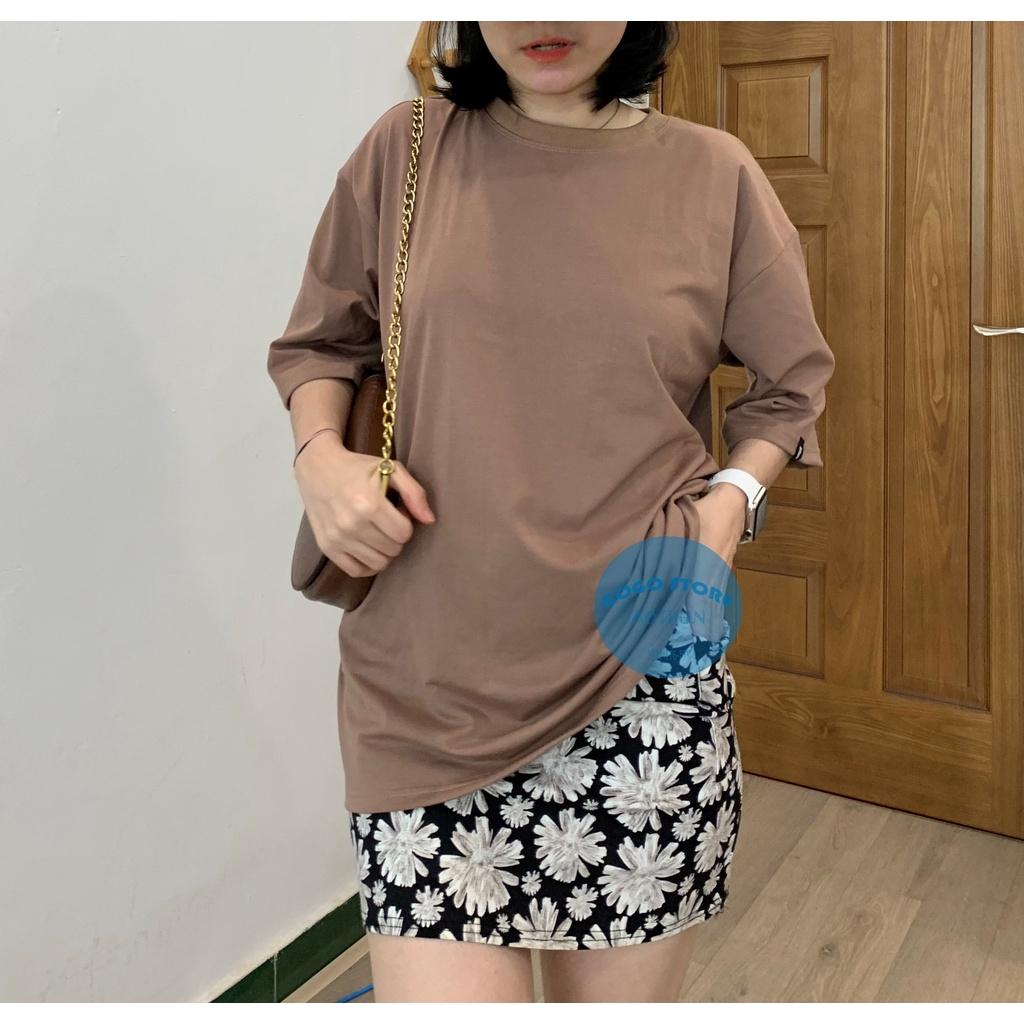 Áo thun trơn nâu đất nhạt- nam nữ-freesize