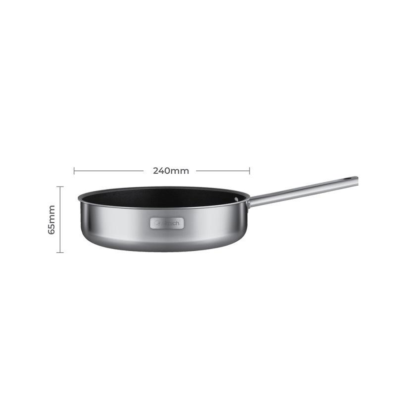 Chảo Elmich Inox 2 Lớp Cao Cấp Đáy Liền Tri-max XS EL-3752 Size 24cm
