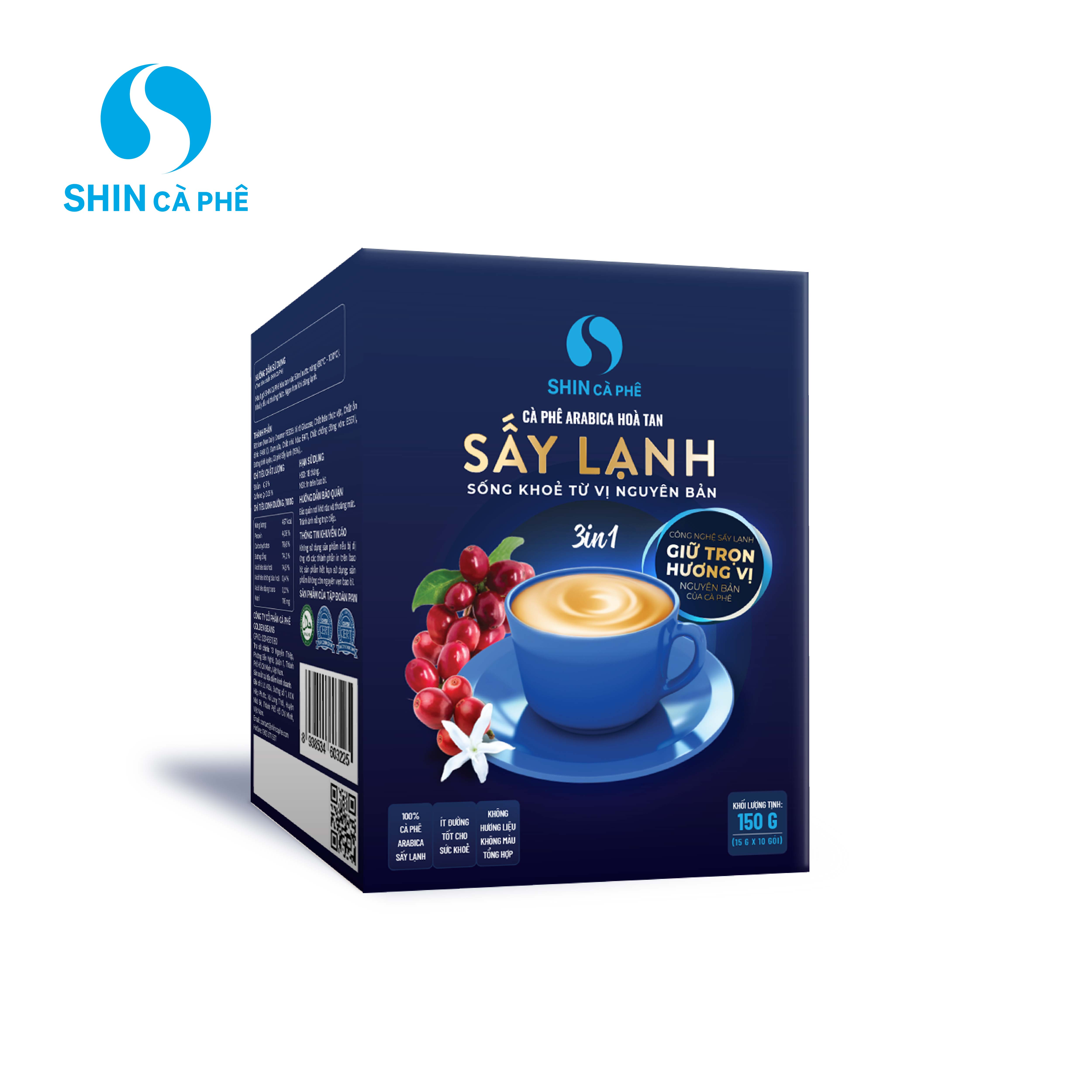 SHIN Cà Phê - Cà Phê Hòa tan Arabica Sấy lạnh 3 in 1