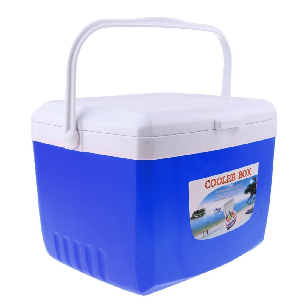 Camping Outdoor Picnic Drinks Food Cooler Box Car Ice Bucket with Handle 5L/13L Orange/Red/Blue